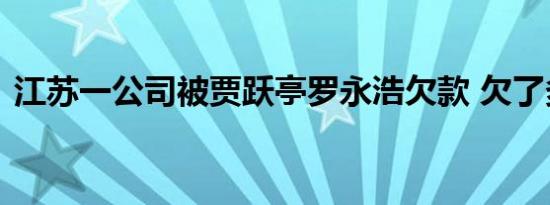 江苏一公司被贾跃亭罗永浩欠款 欠了多少钱
