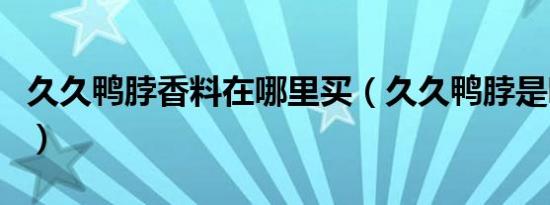 久久鸭脖香料在哪里买（久久鸭脖是哪里特产）