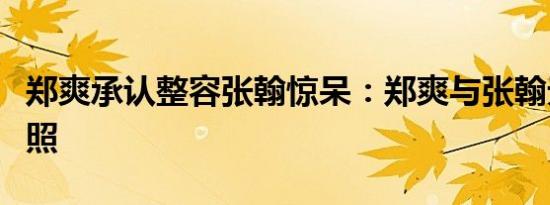 郑爽承认整容张翰惊呆：郑爽与张翰无极床吻照