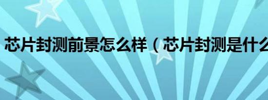 芯片封测前景怎么样（芯片封测是什么意思）