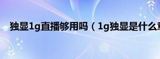 独显1g直播够用吗（1g独显是什么意思）
