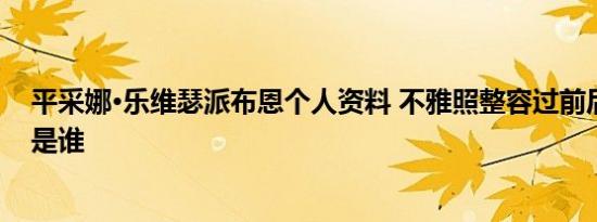 平采娜·乐维瑟派布恩个人资料 不雅照整容过前后对比男友是谁