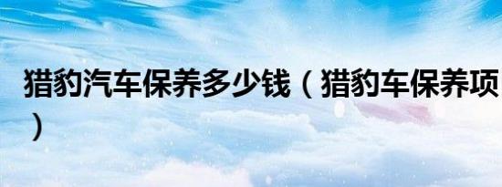 猎豹汽车保养多少钱（猎豹车保养项目有哪些）