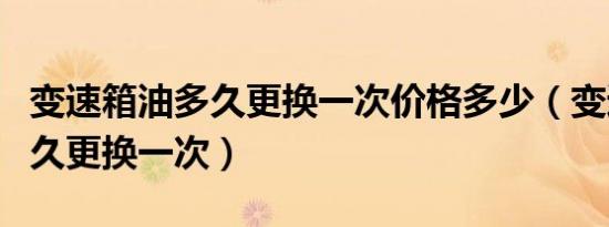 变速箱油多久更换一次价格多少（变速箱油多久更换一次）