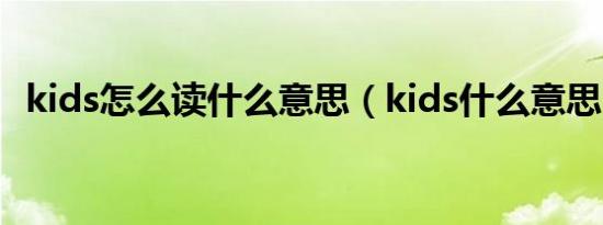 kids怎么读什么意思（kids什么意思中文）