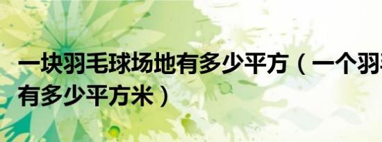一块羽毛球场地有多少平方（一个羽毛球场地有多少平方米）
