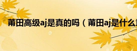 莆田高级aj是真的吗（莆田aj是什么意思）