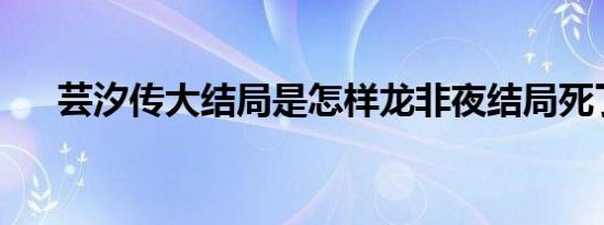 芸汐传大结局是怎样龙非夜结局死了吗