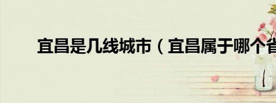 宜昌是几线城市（宜昌属于哪个省）