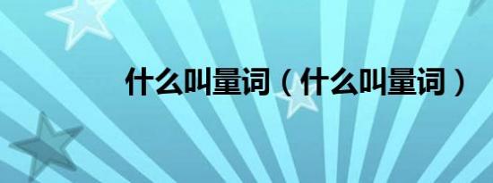 什么叫量词（什么叫量词）