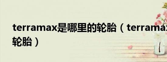 terramax是哪里的轮胎（terramax是什么轮胎）
