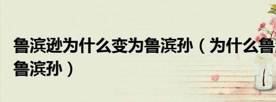 鲁滨逊为什么变为鲁滨孙（为什么鲁滨逊又叫鲁滨孙）