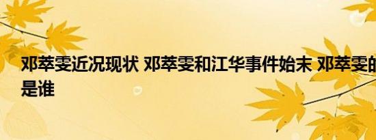 邓萃雯近况现状 邓萃雯和江华事件始末 邓萃雯的现任老公是谁