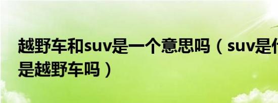 越野车和suv是一个意思吗（suv是什么意思是越野车吗）