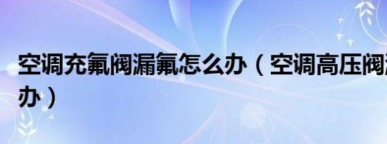 空调充氟阀漏氟怎么办（空调高压阀漏氟怎么办）