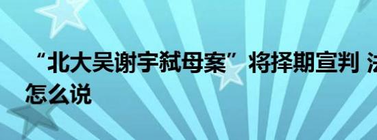 “北大吴谢宇弑母案”将择期宣判 法院具体怎么说