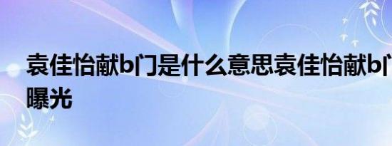 袁佳怡献b门是什么意思袁佳怡献b门全套图曝光