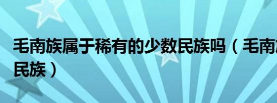 毛南族属于稀有的少数民族吗（毛南族是什么民族）