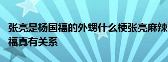 张亮是杨国福的外甥什么梗张亮麻辣烫和杨国福真有关系