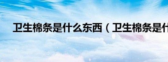 卫生棉条是什么东西（卫生棉条是什么）