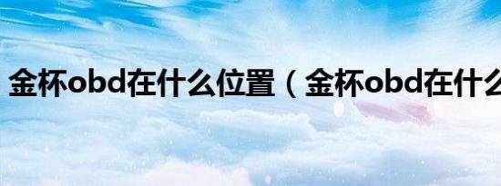 金杯obd在什么位置（金杯obd在什么位置）