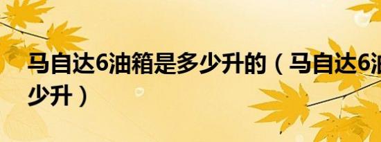 马自达6油箱是多少升的（马自达6油箱是多少升）