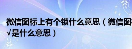 微信图标上有个锁什么意思（微信图标上有个√是什么意思）