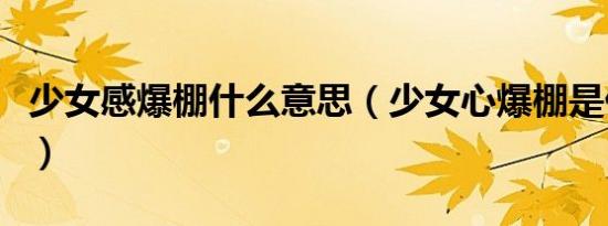 少女感爆棚什么意思（少女心爆棚是什么意思）