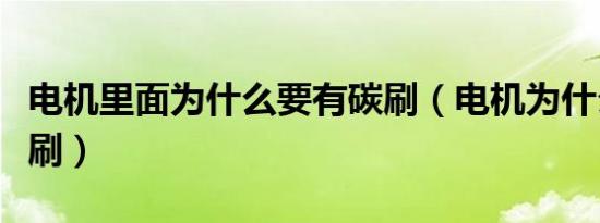 电机里面为什么要有碳刷（电机为什么要用碳刷）