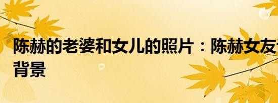 陈赫的老婆和女儿的照片：陈赫女友许婧家庭背景