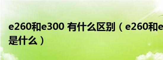 e260和e300 有什么区别（e260和e300区别是什么）