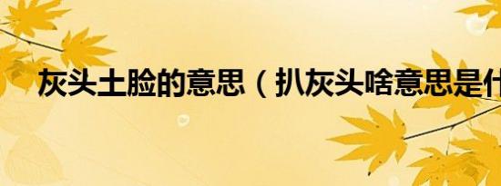 灰头土脸的意思（扒灰头啥意思是什么）