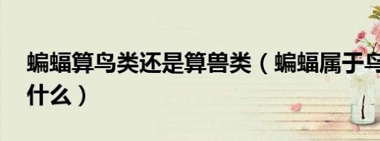 蝙蝠算鸟类还是算兽类（蝙蝠属于鸟类吗 为什么）