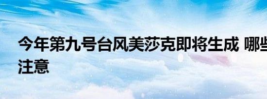 今年第九号台风美莎克即将生成 哪些地方要注意