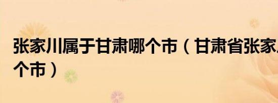 张家川属于甘肃哪个市（甘肃省张家川属于哪个市）