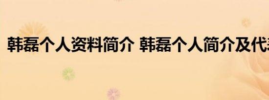 韩磊个人资料简介 韩磊个人简介及代表作品
