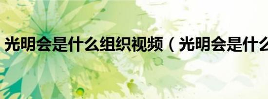 光明会是什么组织视频（光明会是什么组织）