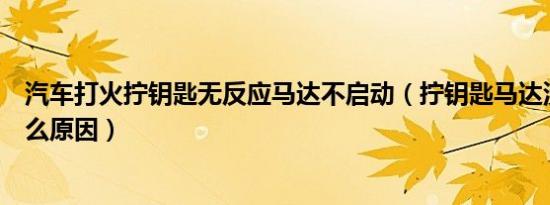 汽车打火拧钥匙无反应马达不启动（拧钥匙马达没反应是什么原因）