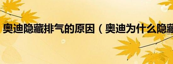 奥迪隐藏排气的原因（奥迪为什么隐藏排气）