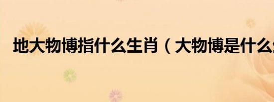 地大物博指什么生肖（大物博是什么生肖）