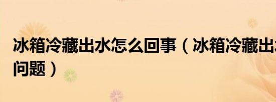 冰箱冷藏出水怎么回事（冰箱冷藏出水是什么问题）