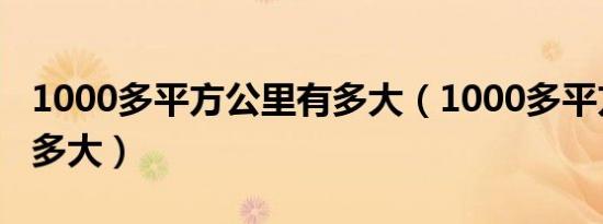 1000多平方公里有多大（1000多平方公里有多大）