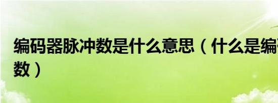 编码器脉冲数是什么意思（什么是编码器脉冲数）
