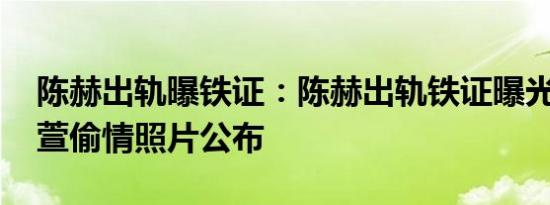 陈赫出轨曝铁证：陈赫出轨铁证曝光 与张子萱偷情照片公布