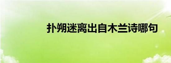 扑朔迷离出自木兰诗哪句