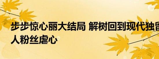 步步惊心丽大结局 解树回到现代独留王昭一人粉丝虐心