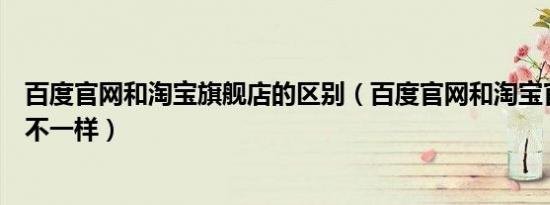 百度官网和淘宝旗舰店的区别（百度官网和淘宝官网有什么不一样）