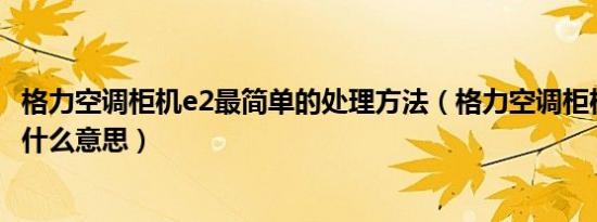 格力空调柜机e2最简单的处理方法（格力空调柜机显示e2是什么意思）