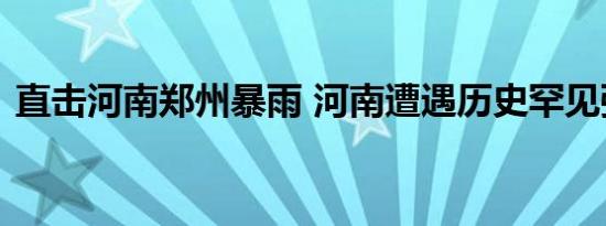 直击河南郑州暴雨 河南遭遇历史罕见强降雨