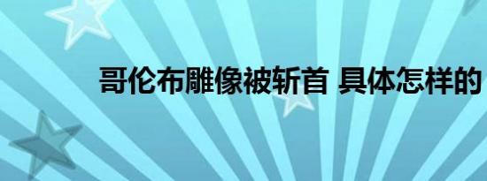 哥伦布雕像被斩首 具体怎样的